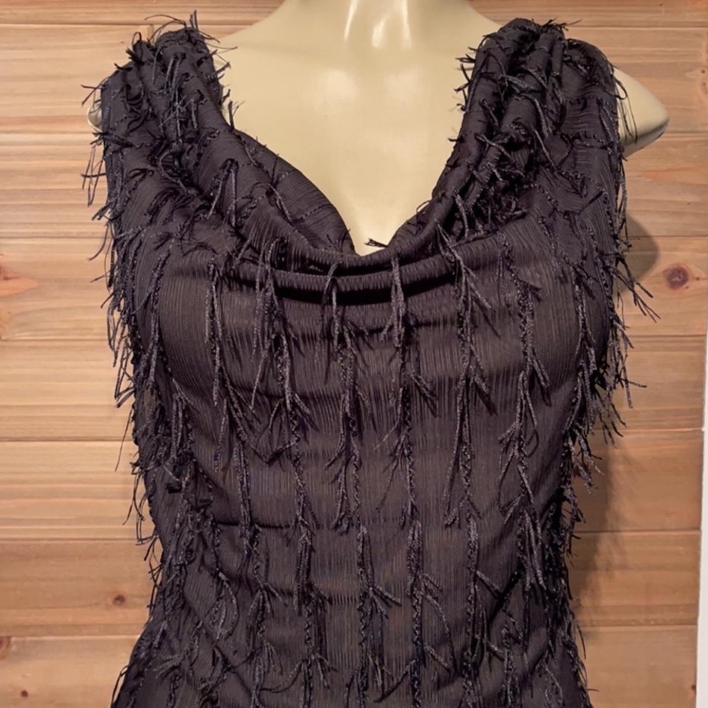 Zara black fringe bodysuit